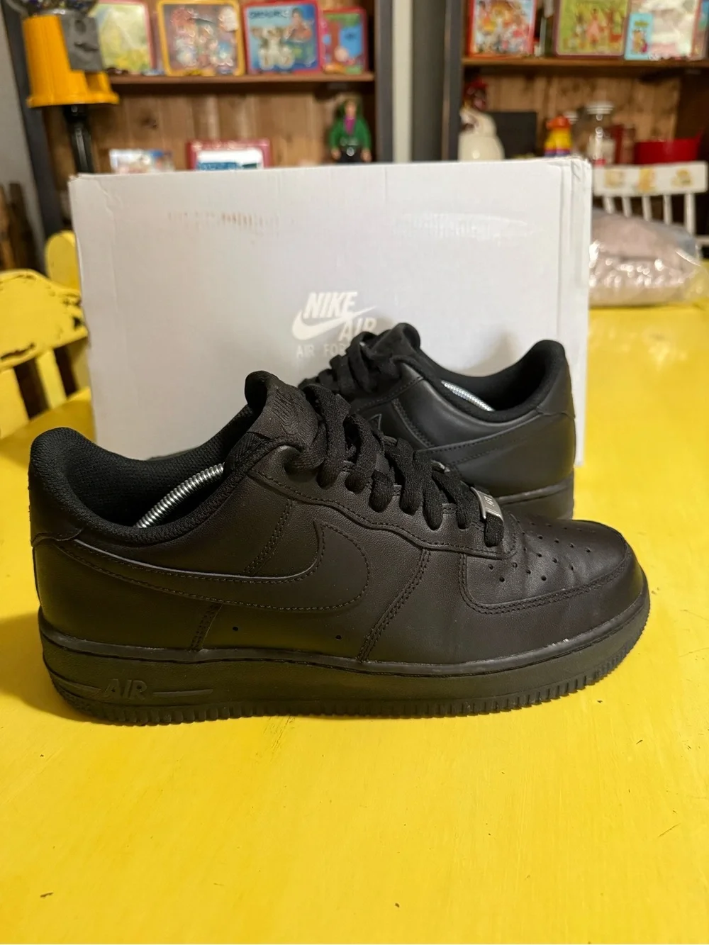 Nike Black Air Force 1 Low Leather Sneakers